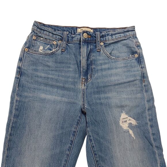 Madewell The High-Rise Slim Boyjean Womens 24 Blue Distressed Premium Denim - Picture 3 of 12